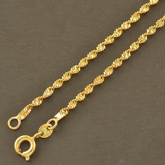 9k Gold Filled Solid Wave Necklace - Picture 8 of 8
